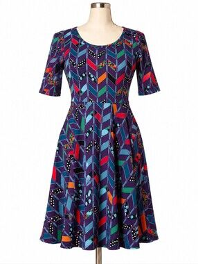 LulaRoe Geometric Chevron Midi Dress